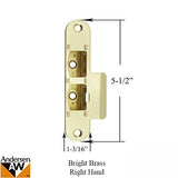 Latch and DeadBolt Receiver, Right Hand - Bright Brass