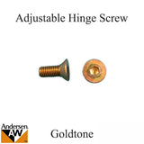 Andersen Hinge Screw, Fixing set for Adjustable Hinge - Goldtone