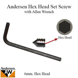 Screw Set For Andersen Hinged Doors 6mm Screws Allen Wrench For Hinged Doors