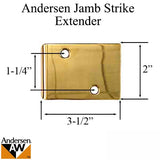 Andersen Jamb Strike Extender, 3-1/2" - Bright Brass