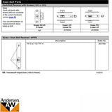 Andersen Hook Bolt Receiver - Upper AP/ Lower PA , FWH Door 1993-2003