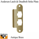 Andersen Latch &amp; Deadbolt Strike Plate Cover, AS/SA Single Door - Antique Brass