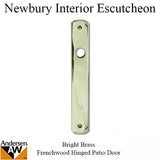 Andersen Escutcheon Plate-Interior, Passive Panel - H.P. Bright Brass