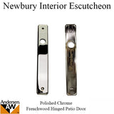 Escutcheon Plate, Newbury Interior Passive Door - Polished Chrome