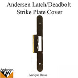 Andersen Latch &amp; Deadbolt Strike Plate Cover, AP/PA Double Door - Antique Brass