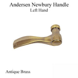 Andersen Door Handle Newbury Handle Left Hand Door Handle Antique Brass