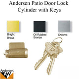 Lock Cylinder, Andersen Frenchwood Hinged- Bright Brass