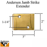 Andersen Jamb Strike Extender, 3" - Bright Brass