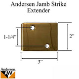 Andersen Jamb Strike Extender, 3" - Antique Brass