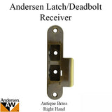 Latch and DeadBolt Receiver, Right Hand - Ant. Brass