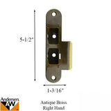 Latch and DeadBolt Receiver, Right Hand - Ant. Brass