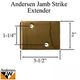 Andersen Jamb Strike Extender, 3-1/2" - Antique Brass