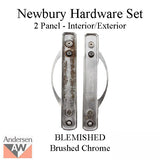 Blemished Andersen Newbury 2 Panel Gliding Door Hardware Set - Brushed Chrome