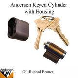 Andersen Keyed Cylinder with Housing - Oil Rubbed Bronze