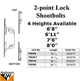 Andersen Passive 2-Point Shootbolt Lock, 92-1/2 Inch, 8-0 Frenchwood Door