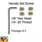 Set Screw w/ Wrench, 1/4-20 Thread, Andersen 1999-Present - Silver