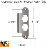 Andersen Latch &amp; Deadbolt Strike Plate Cover, AS/SA Single Door - Stone