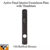 Escutcheon Trim Plate, Active Interior Panel, Andersen Hinged Door - Oil Rubbed Bronze