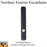 Exterior Escutcheon Plate - Passive - Newbury with Oil Rubbed Bronze finish