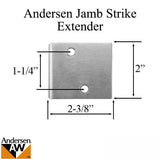 Andersen Jamb Strike Extender, 2-3/8" - Brushed Chrome