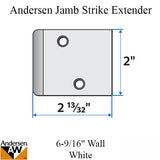 Andersen Jamb Strike Extender, 2-3/8" - White