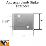 Andersen Jamb Strike Extender, 3" - Brushed Chrome