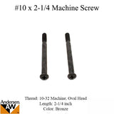 #10 x 2-1/4 Machine Screw - Frenchwood Gliding Door Keylock - Bronze