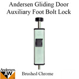 Andersen Auxiliary Foot Bolt Lock for Frenchwood Gliding Door - Brushed Chrome