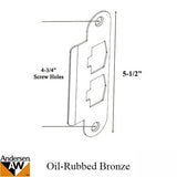 Andersen Latch &amp; Deadbolt Strike Plate Cover, AS/SA Single Door - Oil Rubbed Bronze