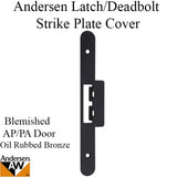 Andersen Latch & Deadbolt Strike Plate Cover, AP/PA - Oil Rubbed Bronze - BLEMISHED