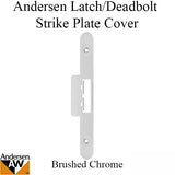 Andersen Latch &amp; Deadbolt Strike Plate Cover, AP/PA Double Door - Brushed Chrome