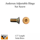 Andersen Hinge Screw, Fixing set for Adjustable Hinge - Satin Brass