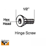 Andersen Hinge Screw, Fixing set for Adjustable Hinge - Satin Brass