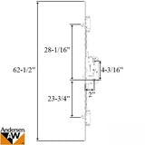 Andersen 200 Series 3-point Lock, Universal, 62-1/2 Inch Faceplate Length