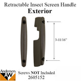 Retractable Insect Screen Exterior Handle for Andersen FGD made June 2007 - Present, Terratone