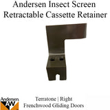 Cassette Retainer w/screws - Insect Screen Retractable - for Andersen FGD - Right - Terratone