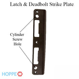 Latch &amp; Deadbolt Strike Plate, 1.74 x 8.82 Curved Lip, 1-3/4 door - Rustic Umber