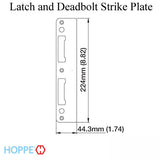 Latch &amp; Deadbolt Strike Plate, 1.74 x 8.82 Curved Lip, 1-3/4 door - Rustic Umber