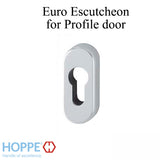 HOPPE Escutcheon for Euro Profile Doors with Nylon Base - Aluminum Silver