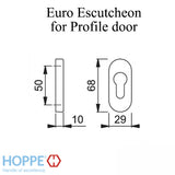 HOPPE Escutcheon for Euro Profile Doors with Nylon Base - Aluminum Silver