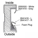 Andersen Left Hand Outside Operating Side Jamb Weatherstrip - 6' 8" Gliding Door - Gray