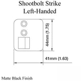 Strike Plate, P7012022, Left, Shootbolt.1.63 x 1.75 - Matte Black
