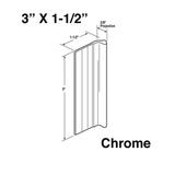 Pull, Mirror Door 3 X 1-1/2 Inch - Polished Chrome - 27045