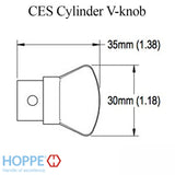 Thumbturn only CES Cylinder, V-knob - F41 Brushed Chrome