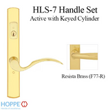 HOPPE HLS7 HANDLESET, MUNCHEN, M112P/2167N, KEYED ACTIVE, RESISTA POLISHED BRASS - 2740627