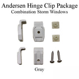 Andersen Hinge Clips For Storm Windows Hinge Clips Narroline Woodwright Tilt-Wash Combination Storm Windows Gray