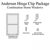 Andersen Hinge Clips For Storm Windows Hinge Clips Narroline Woodwright Tilt-Wash Combination Storm Windows Gray