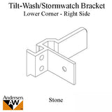 Andersen Tilt-Wash/Stormwatch Right Lower Corner Bracket - Stone