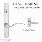 HOPPE HLS7 HANDLESET, MUNCHEN, M112P/2167N, KEYED ACTIVE, Brushed Chrome - 2744062