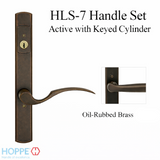 HOPPE HLS7 HANDLESET, MUNCHEN, M112P/2167N, KEYED ACTIVE, OIL RUBBED BRASS - 2744089